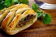 mushroom and leek strudel